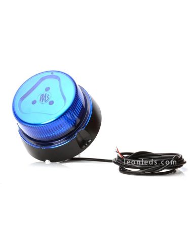 Farol LED azul com cabo e suporte | Sinalizador LED Azul Aprovado | Farol LED para instalação fixa | Leon Iluminação LED