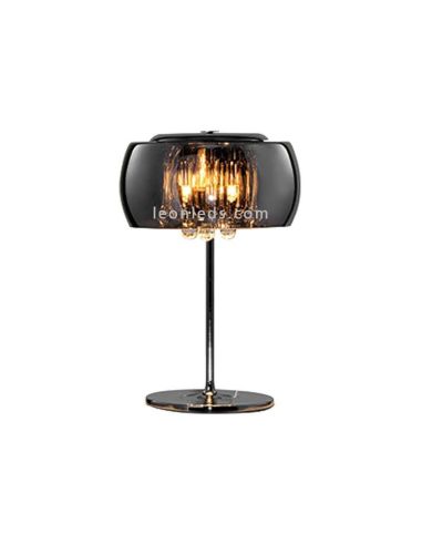 Lampe de table moderne en verre et chrome de la série Vapor de Trio Lighting | Éclairage LeonLeds