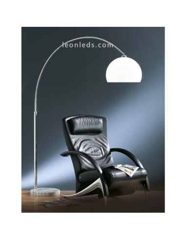 Lampadaire arc en métal chromé moderne minimaliste
