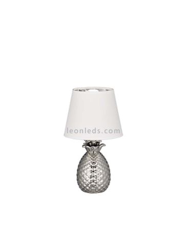 Lampe de table grise et blanche de la série Pineapple qui simule un ananas | Éclairage décoratif LeonLeds