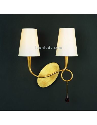 Applique murale design Classic Gold série Paola 3547 par Mantra | Éclairage LeonLeds