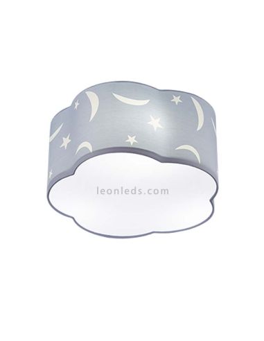 Plafonnier pour enfants Étoiles et lunes bleues Série Moony de Trio Lighting | Éclairage pour enfants LeonLeds