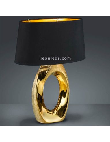 Grande lampe de table noire et dorée #1