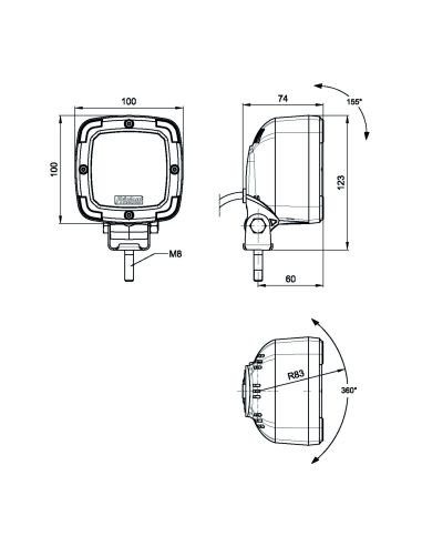 Lampe de Travail LED Magnétique FT-036 ALU 34w Briquet