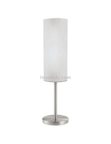 Lampe de table blanche et chromée série Troy 3 par eglo | Lampe de table LeonLeds