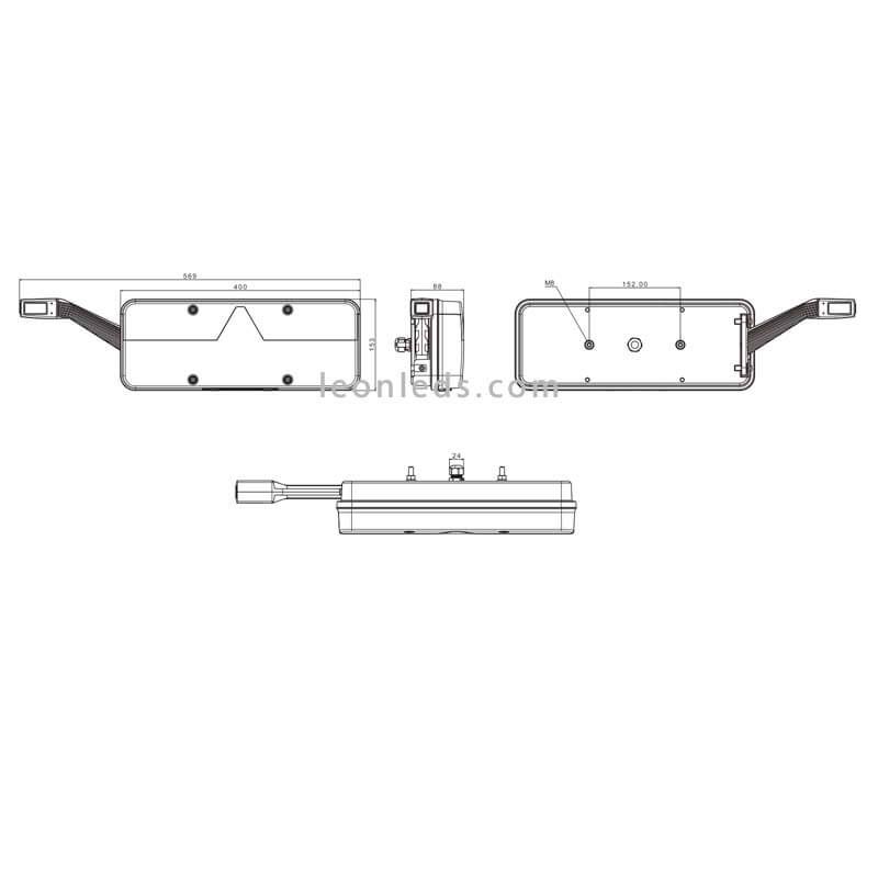 Piloto Trasero Led Fristom Ft Con Cuerno Para Remolque Leonleds Com