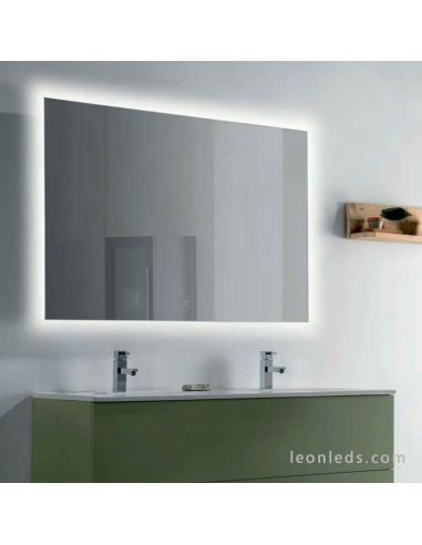 Miroir LED pour salle de bain avec éclairage périmétrique et Anti