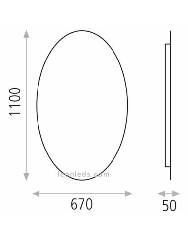 Espejo Ovalado con Luz Adriana (110x67)