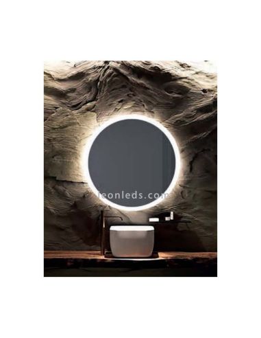 Miroir LED rond avec lumière LED et bouton tactile série Petra | Miroirs LED LeonLeds