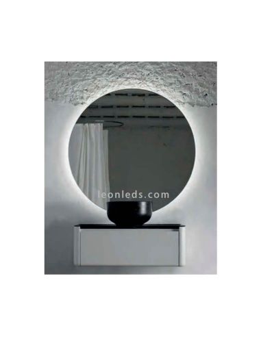 Miroir LED rond modèle Bari par ACB Lighting avec bouton tactile | Miroirs LED LeonLeds