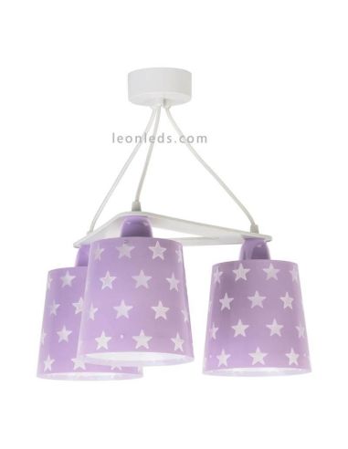 Plafonnier avec 3 abat-jour de la série Stars design pour enfants de Dalber | leonleds