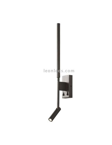 Candeeiro de parede LED preto Torch 6703 com leitor