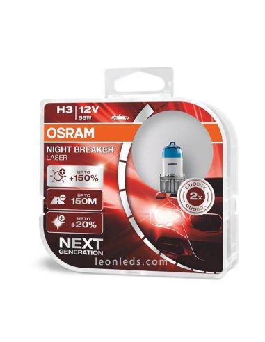 Lâmpadas H3 Night Breaker Laser Next Generation +150% Osram