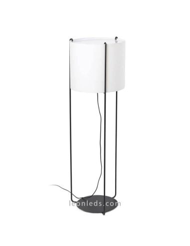 Lampadaire Drum Beige et Noir Faro Barcelona | leonleds