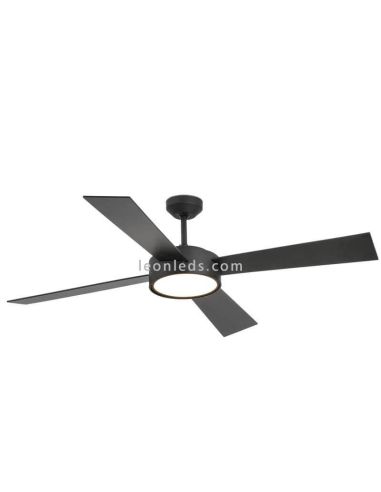 Ventilador de Teto LED Hydra Preto e Nogueira Faro Barcelona | Leon Iluminação LED