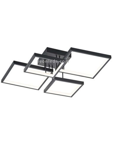 Plafonnier LED carré de la collection Sorrento de Trio Lighting | Éclairage LeonLeds