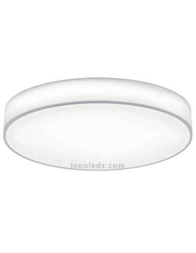 Plafonnier LED textile blanc avec télécommande Lugano Trio Lighting | Éclairage LeonLeds