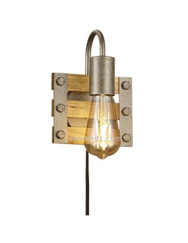 Applique Murale Khan Vintage en Bois de Trio Lighting | Éclairage LeonLeds