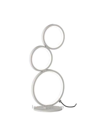 Lampe de table circulaire LED blanche Rondo par Trio Lighting | Éclairage LeonLeds