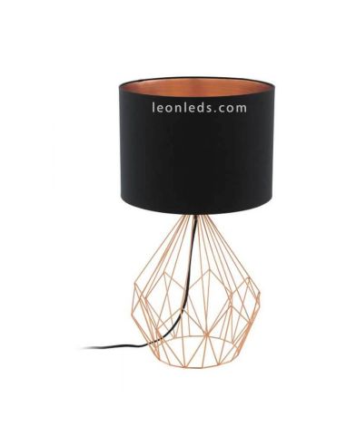 Lampe de table en fil de cuivre et noir Pedregal | Éclairage LeonLeds