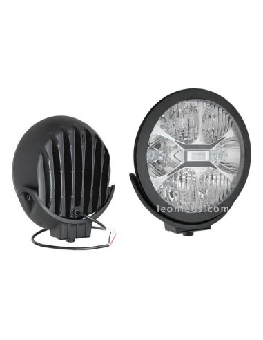 Phare LED rond noir Homologué Fervor 220 50 candelas | Éclairage LeonLeds