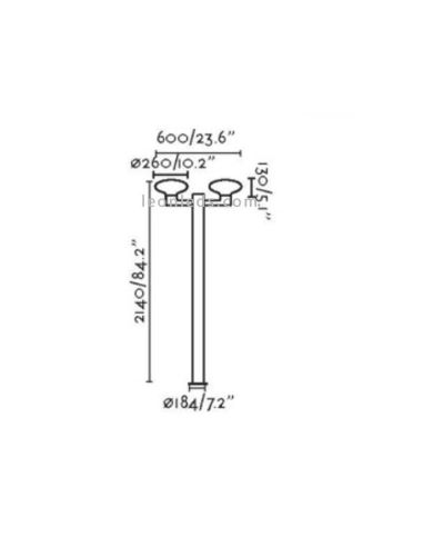 Lampadaire extérieur 3 bras Blubs Faro Barcelona