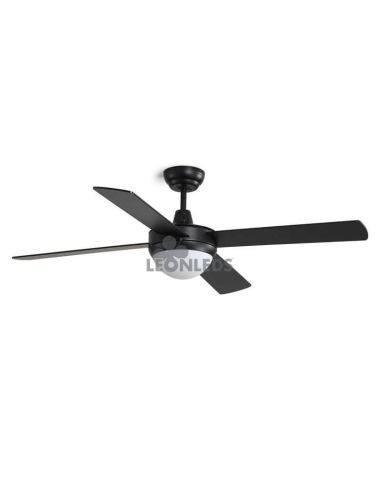 Ventilador de teto preto com controle remoto Nick Exo Lighting | leonleds