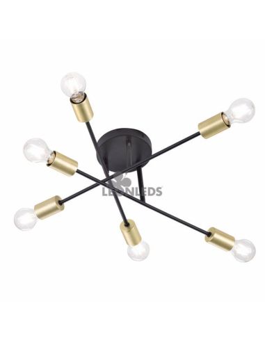 Plafonnier LED Cross en métal 6 lumières Trio Lighting| plafonnier d'intérieur | Éclairage Led Lion