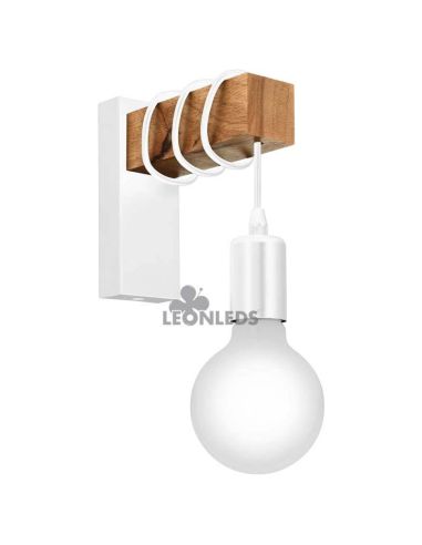 Applique murale vintage blanche Townshend 1XE27 | Applique Vintage en Acier de Eglo Lighting | Éclairage LeonLeds