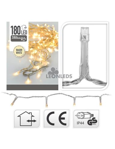 Guirnalda fija mini light 180 LED Luz blanca cálida 16,5M | LeónLeds