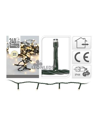 Guirlande fixe câble vert blanc avec 240 LEDs 21M 71192| LeonLeds