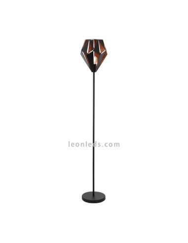 Lampadaire LED contemporain Carlton 1 1xE27 de Eglo Iluminación | lampadaire rétro en cuivre | Éclairage LeonLeds