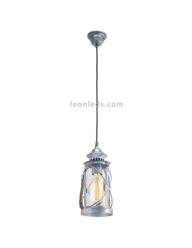 Plafonnier LED vintage Bradford 1xE277 | Lampe Grise Vintage de Eglo Iluminación | Éclairage LeonLeds