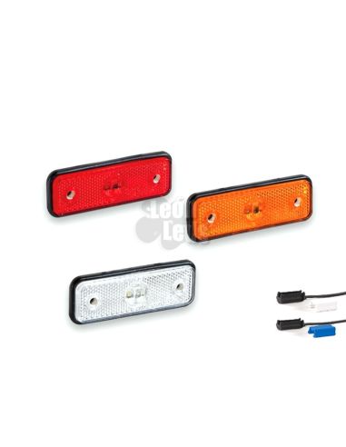 Piloto Lateral y Galibo LED Fristom FT004 K con Conector reflectante ambar balnco o naranja rectangular | LeonLeds