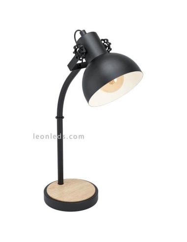 Lámpara de sobremesa LED Lubenham 1XE27 | Foco negro acero de Eglo Iluminación | LeonLeds Iluminación