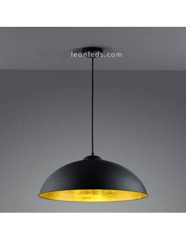 Lámpara De Techo Negra Y Dorada Romino II Trio Lighting | LeonLeds.com