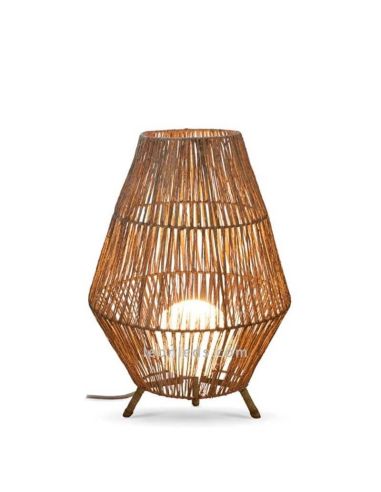 Lampadaire en jute pour extérieur couvert SISINE 70 avec câble | Éclairage LeónLeds | luminaire en bois