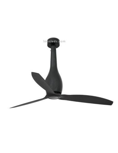 Ventilateur de plafond industriel Eterfan noir mat avec moteur à courant continu Faro Barcelona | leonleds