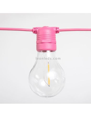 Pacote de 3 guirlandas de LED ao ar livre Allegra E27 rosa New Garden | Leon Iluminação LED