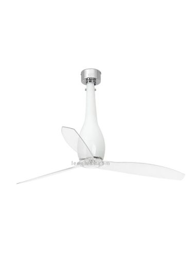 Ventilateur de plafond Eterfan blanc brillant avec moteur DC Faro Barcelona 32000 | leonleds