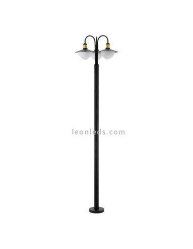 Lampadaire d'extérieur Sirmione pour jardin haut 220 cm IP44 | Éclairage LeónLeds | Lampadaire noir 3XE27