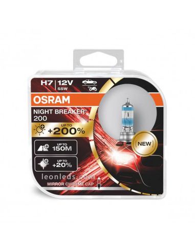 Pack de 2 Ampoules H7 Night Breaker 200+200% 64210NB200-HCB Osram | Éclairage LeonLeds