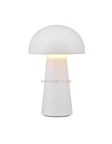 Lampe d'extérieur portable LED USB Lennon | Éclairage LeónLeds | lampe champignon blanche