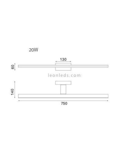 Comprar aplique de baño LED para espejo 20W y cuatro puntos de luz