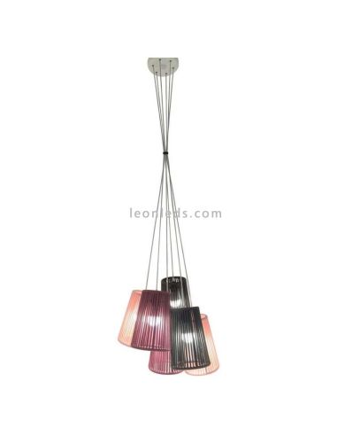 Lámpara colgante metal y cuerda 6xE27 Bouquet 54cm personalizable  | Leónleds Olé by FM