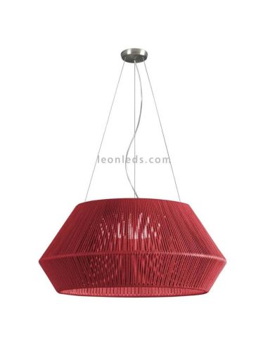 Suspension 75Cm corde couleurs personnalisables Banyo 3xE27 | Éclairage LeónLeds | plafonnier rouge