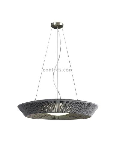 Suspension circulaire en corde personnalisable 75cm Banyo 3xE27 | Éclairage LeónLeds | toit gris