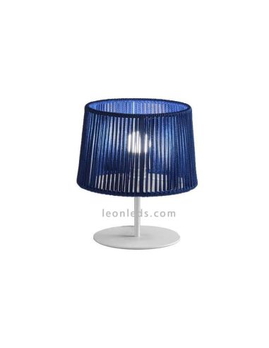 Lampe de chevet hôtel avec corde personnalisable 1xE27 | Éclairage LeónLeds | lampe bleue