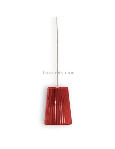 Lampe suspendue Drum 18Cm corde personnalisable 1xE27 | Éclairage LeónLeds | plafonnier rouge