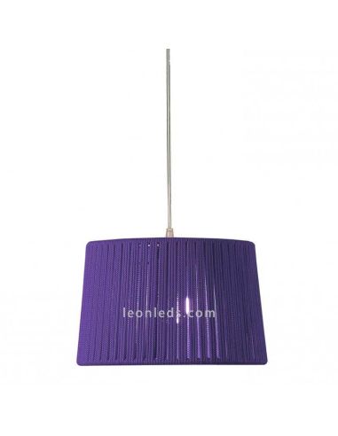 Plafonnier rond abat-jour en corde 30Cm 1xE27 | Éclairage LeónLeds | suspension violette